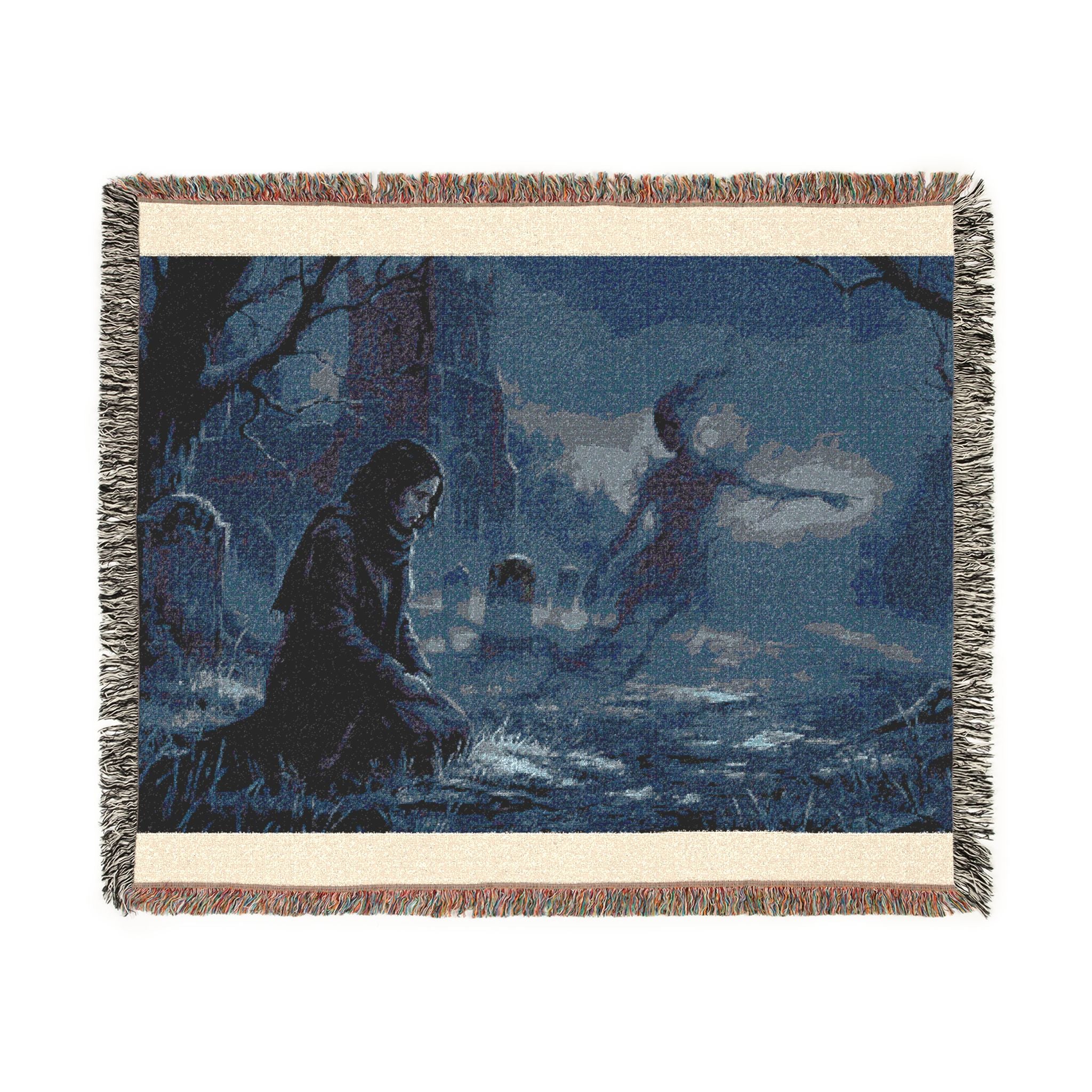 Dusk Forest Woven Blanket — Witchy Mystic Twilight Throw