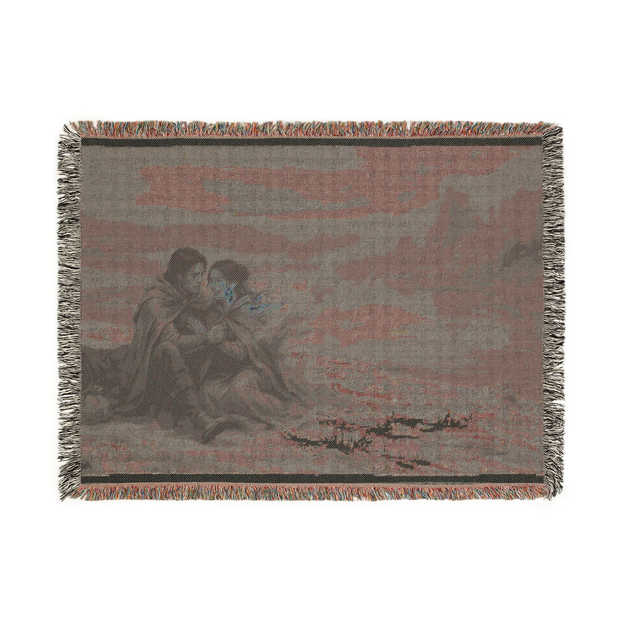 Fireside Embrace Woven Blanket — Nautical Romance Cabin Throw