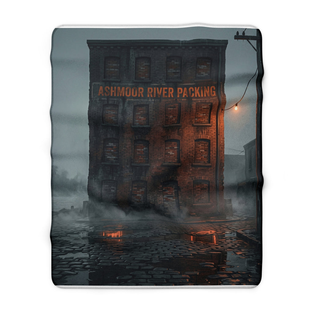 Ashmoor River Packing Sherpa Fleece Blanket - Gothic Industrial Throw
