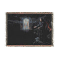Gothic Tarot Woven Blanket — Mystic Doorway & Seer Throw
