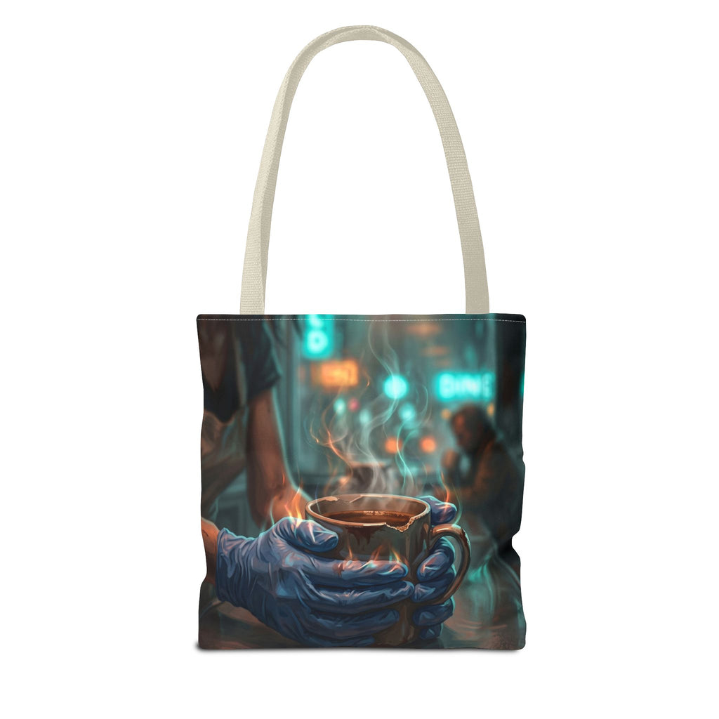 Cold Hands Warm Cup Tote Bag - Cozy Noir Diner Book Bag