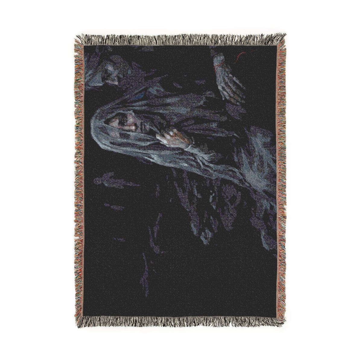 Haunting Woman Tapestry Blanket – Gothic Woven Throw for Dark Home Decor