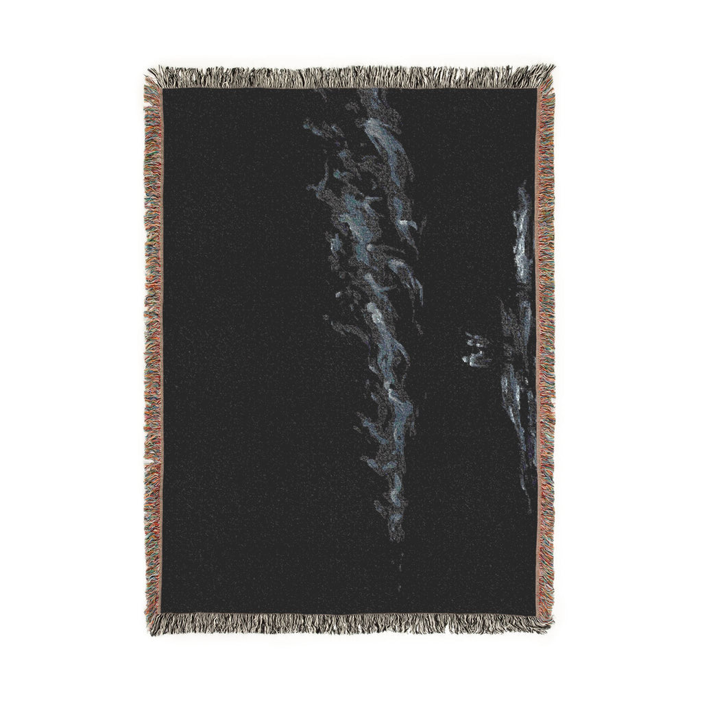 Woven Blanket - Subtle Night Sky Throw with Wispy Cloud Design