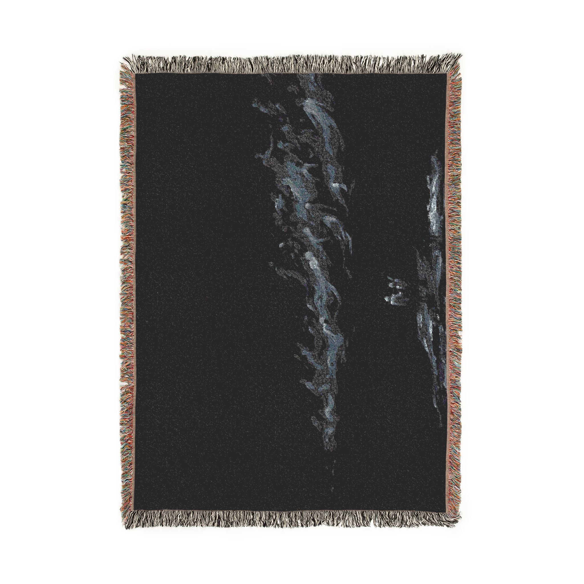 Woven Blanket - Subtle Night Sky Throw with Wispy Cloud Design
