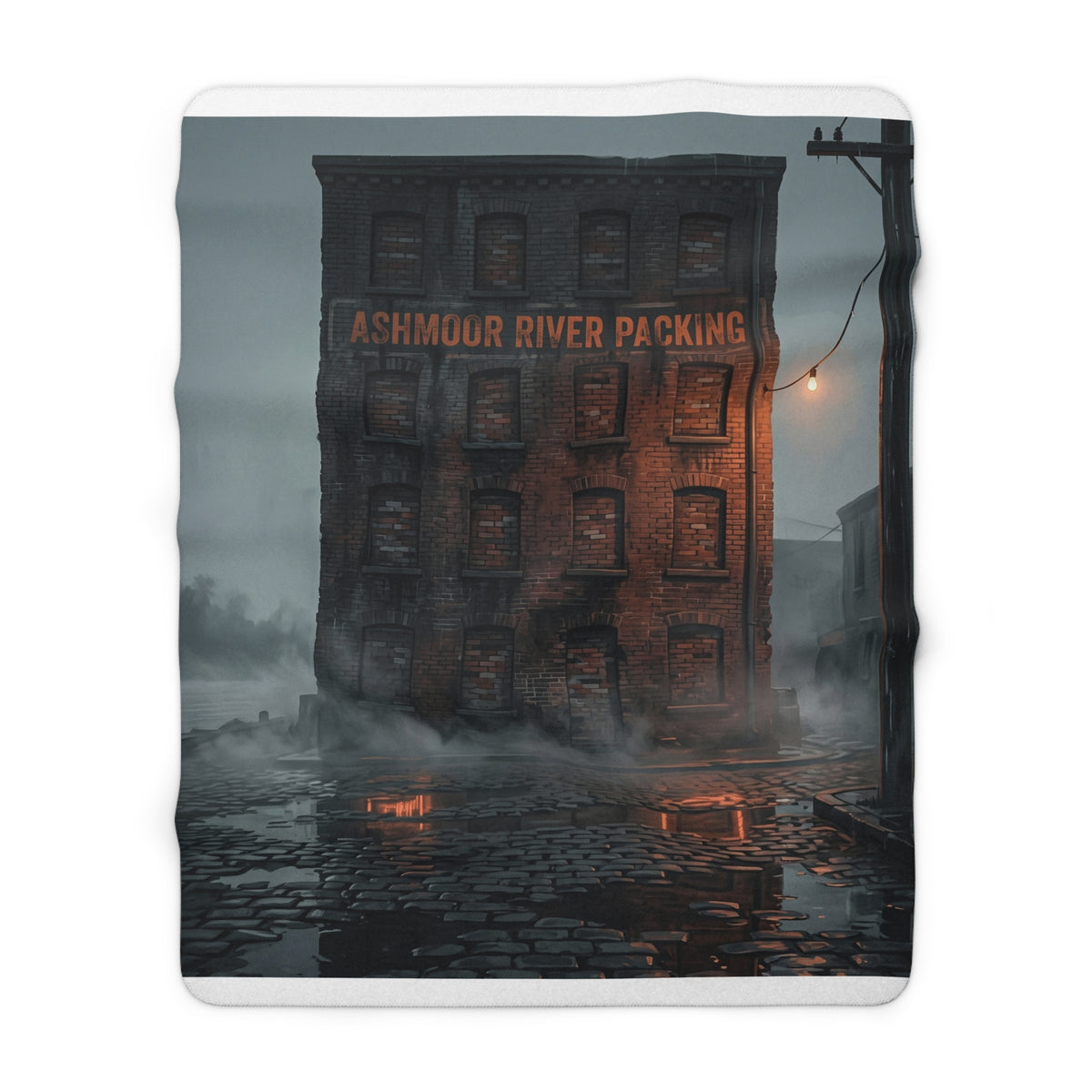 Ashmoor River Packing Sherpa Fleece Blanket - Gothic Industrial Throw