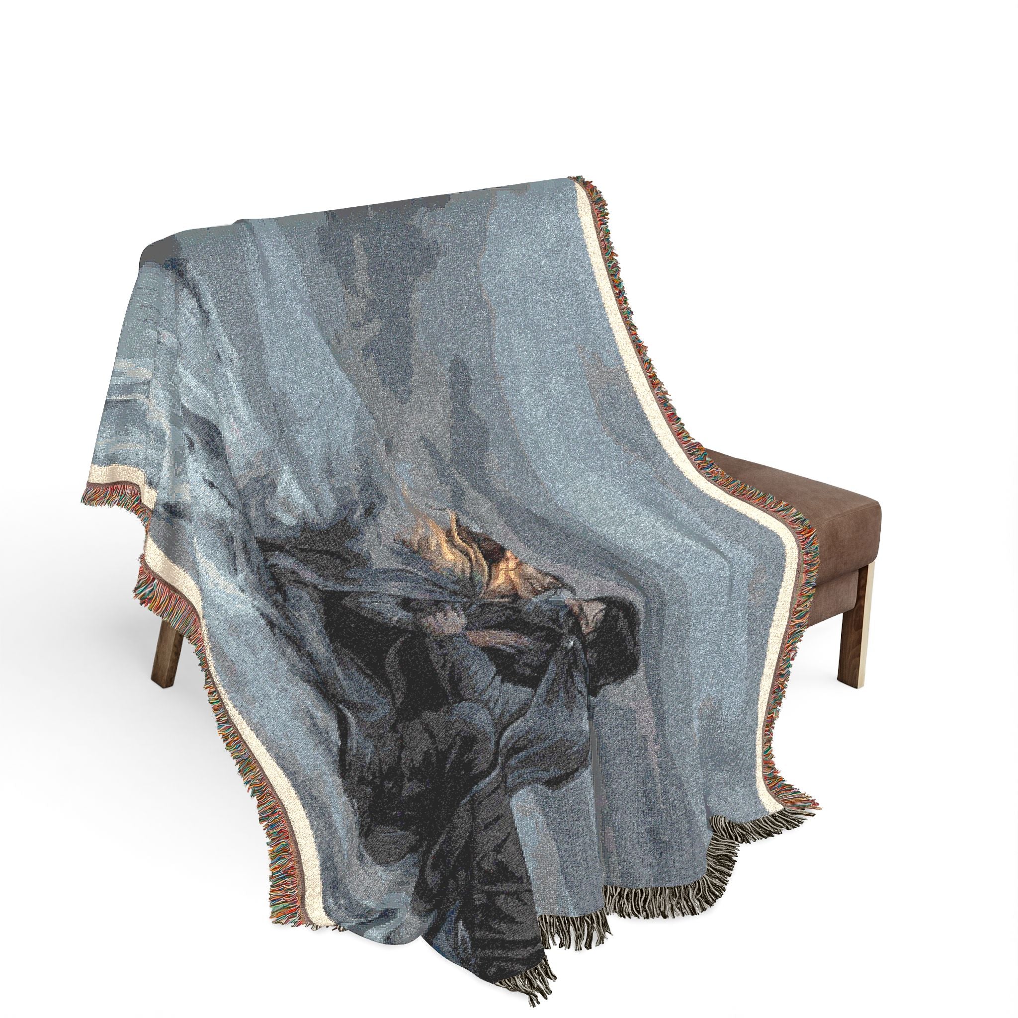 Fireside Embrace Woven Blanket — Nautical Romance Cabin Throw
