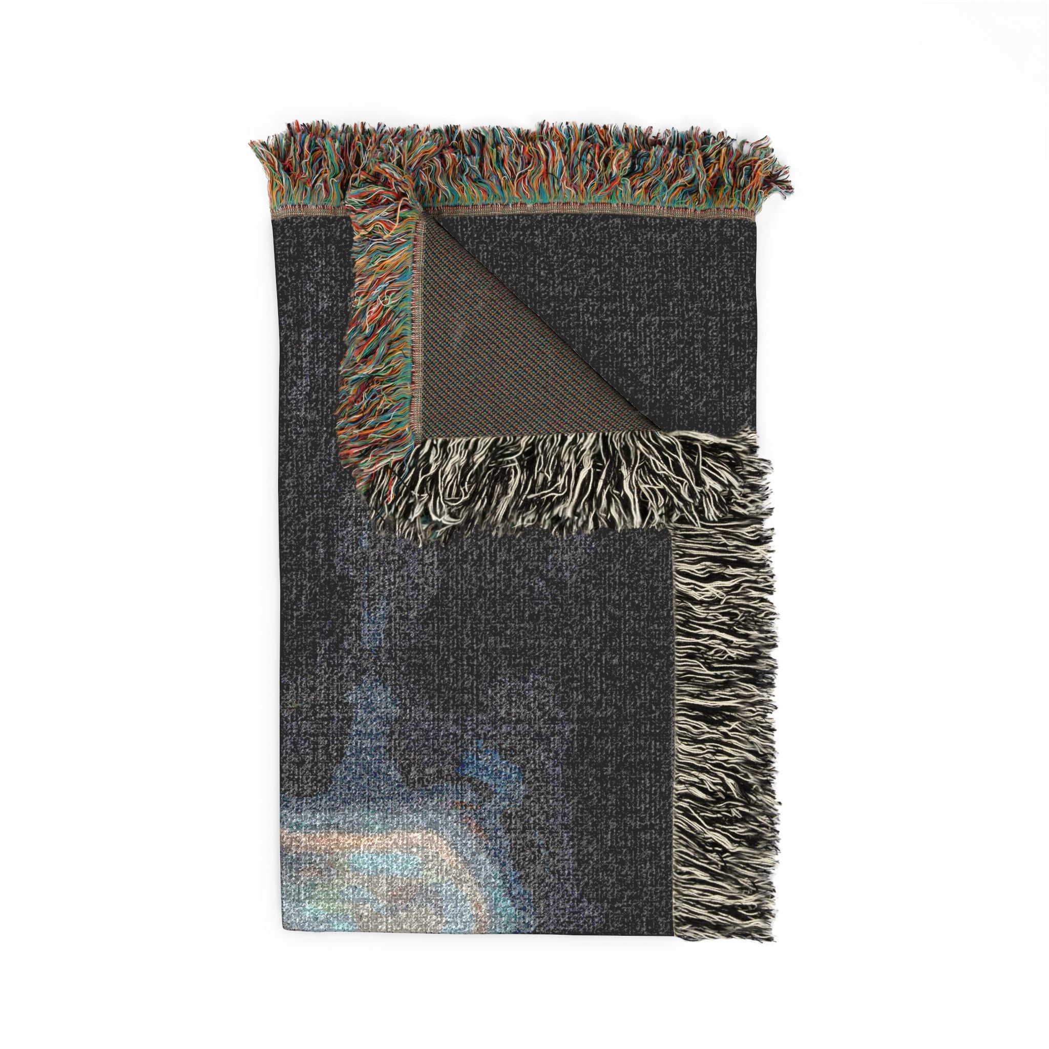 Gothic Tarot Woven Blanket — Mystic Doorway & Seer Throw