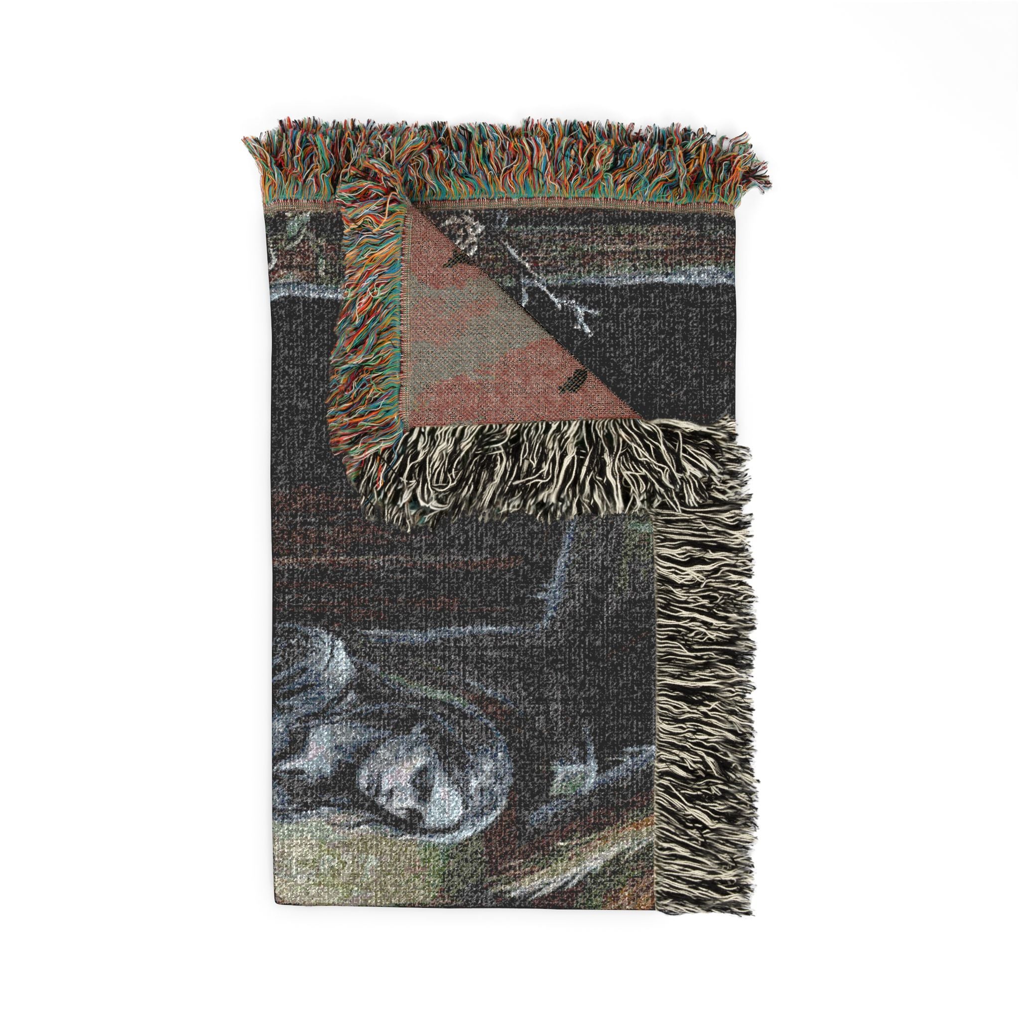 Woven Blanket: Vintage Storybook Cottage Scene Throw