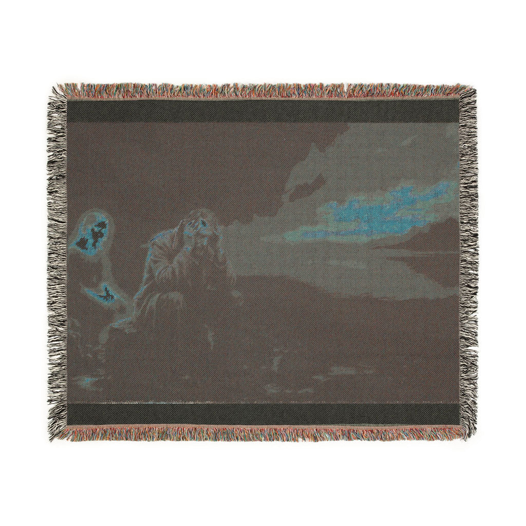 Mystic Night Woven Blanket — Surreal Moonlit Landscape Throw
