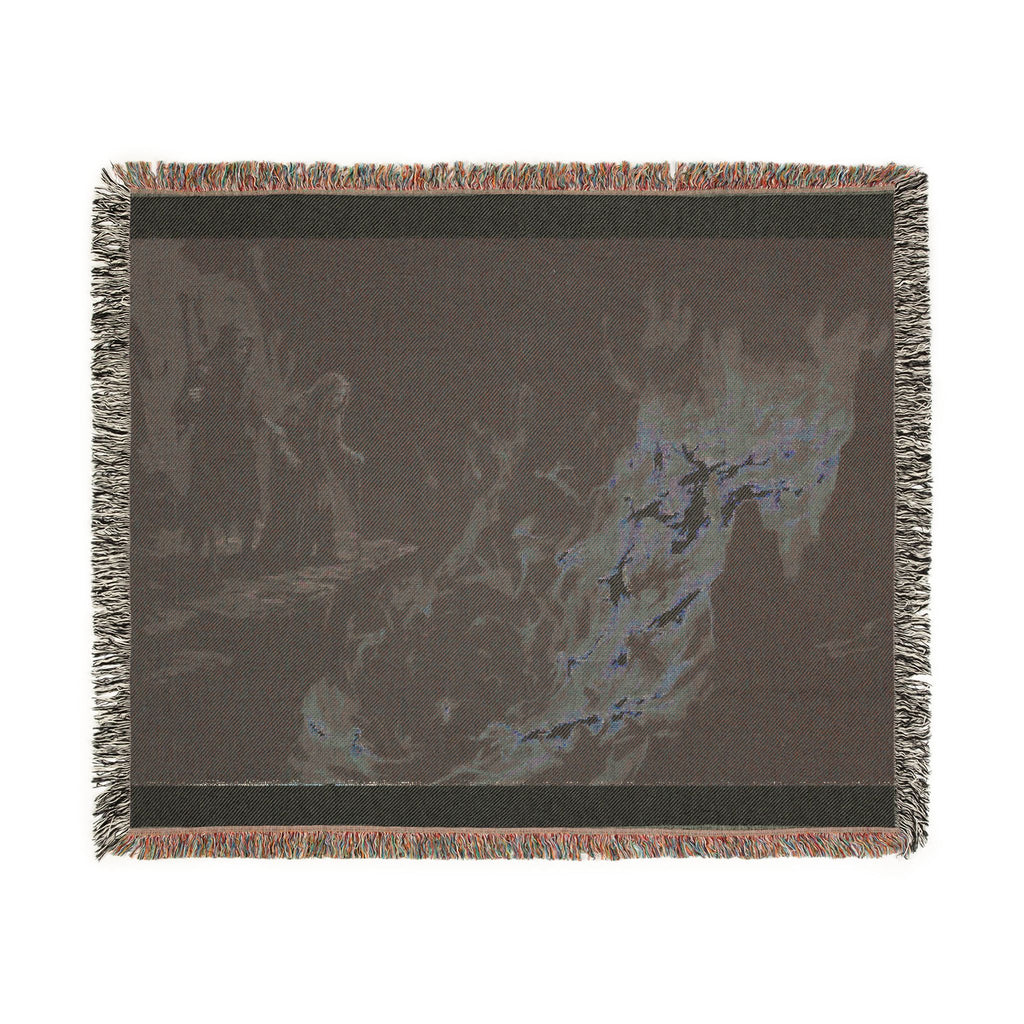 Fire and Smoke Woven Blanket — Dramatic Abstract Fireplace Throw