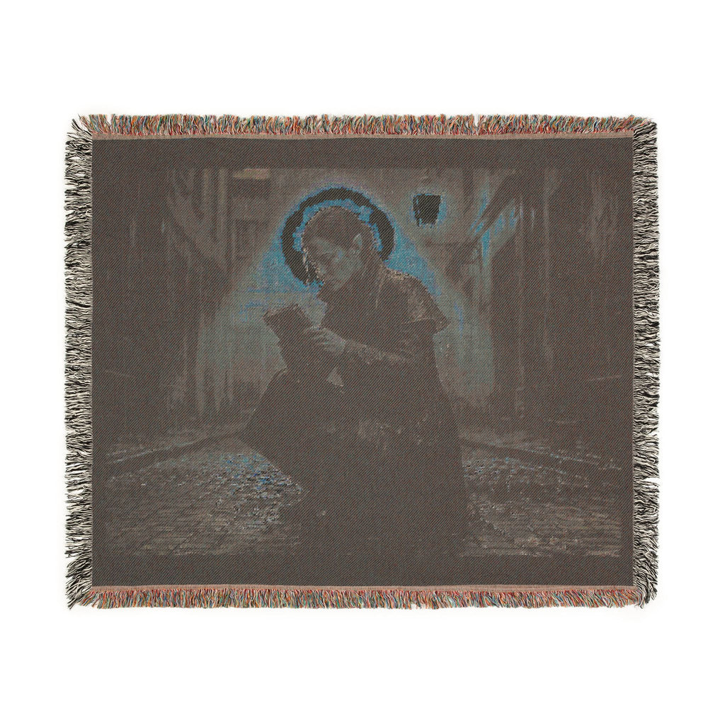 Sable in the Rain Woven Blanket — Cozy Night Reader Throw