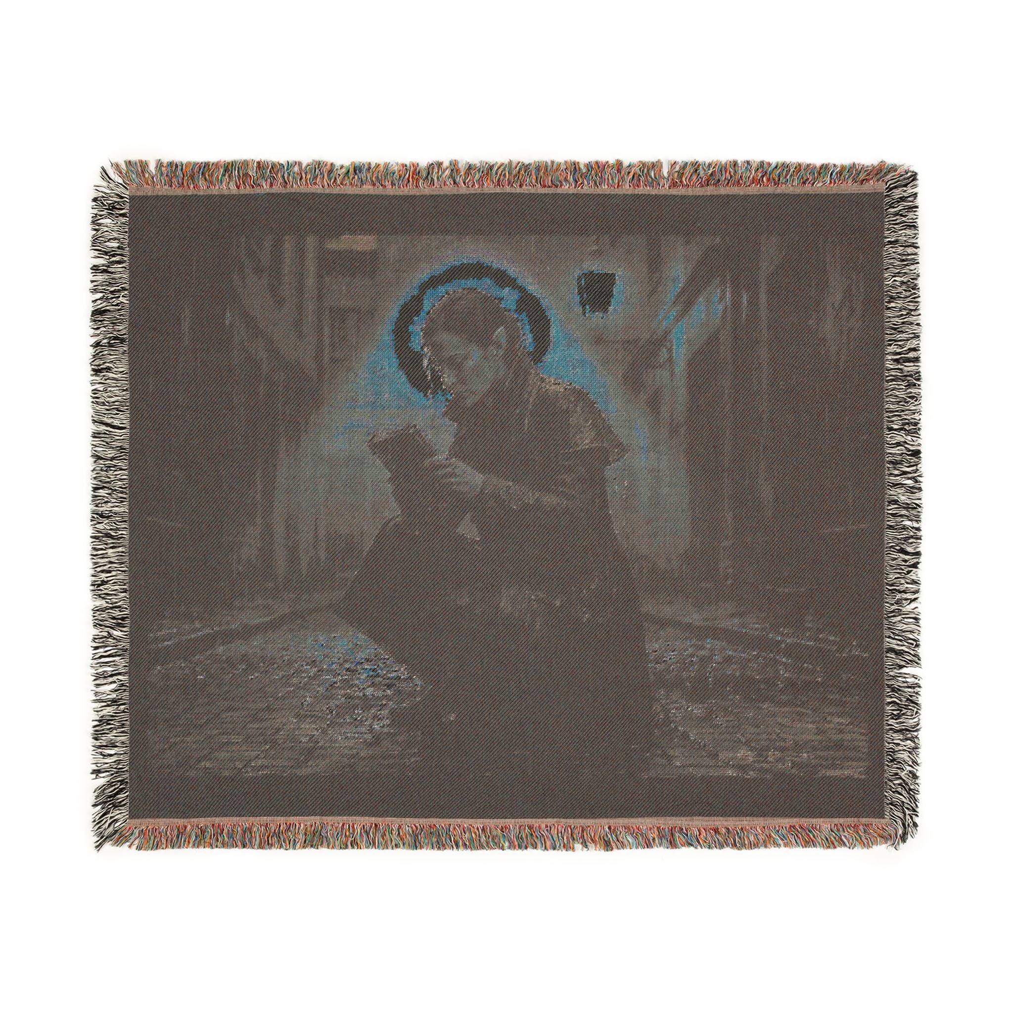 Sable in the Rain Woven Blanket — Cozy Night Reader Throw