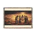 Nativity Scene Woven Blanket - Rustic Christmas Throw