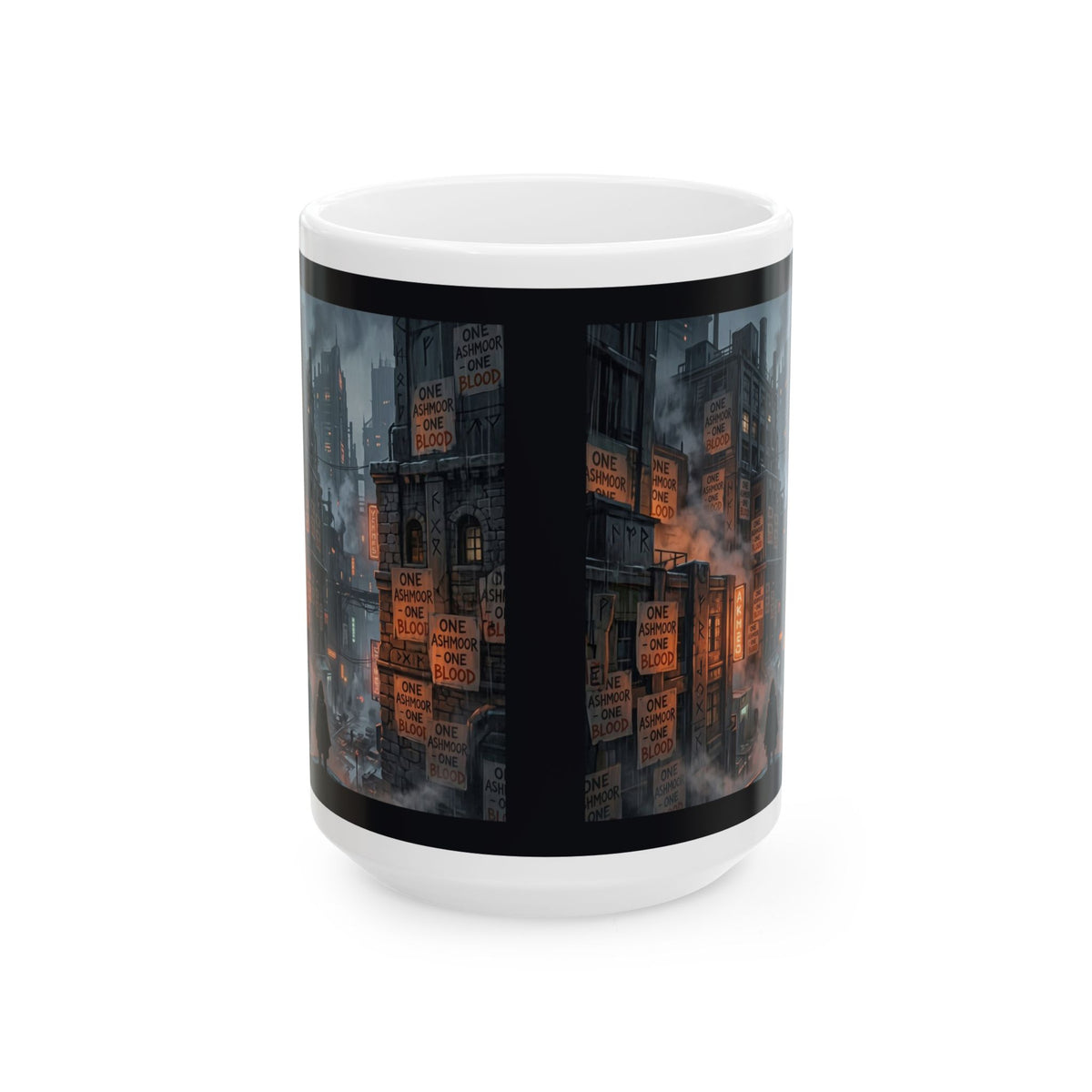 One Ashmoor One Blood Ceramic Mug - Dark Fantasy City Coffee Cup