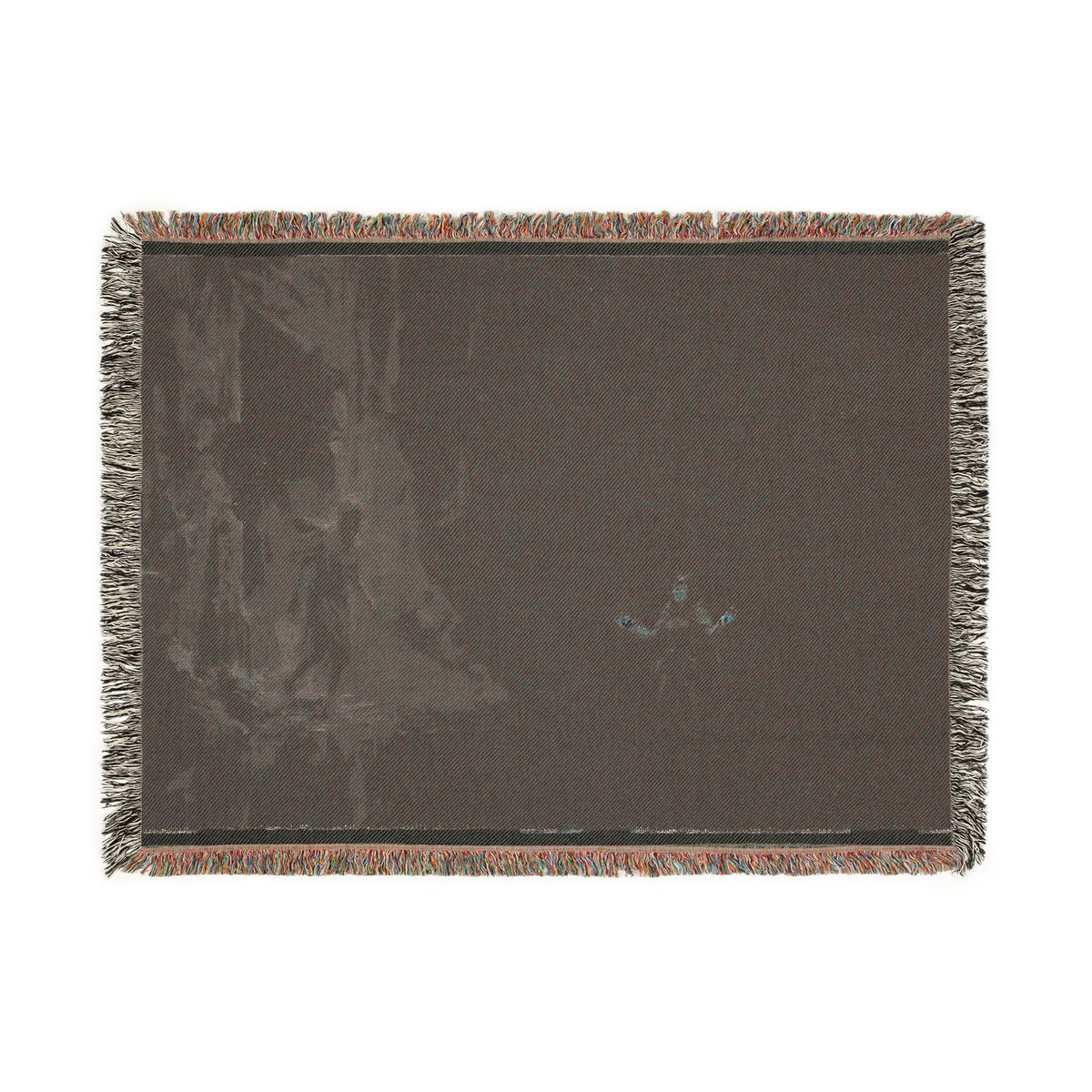 Night Forest Woven Blanket — Cozy Dark Woodland Throw with Subtle Lantern Glow