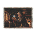 Candlelit Study Woven Blanket — Gothic Occult Reading Throw