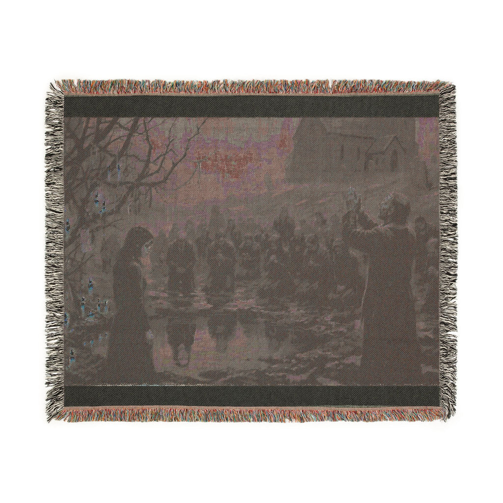 Gothic Lantern Procession Woven Blanket