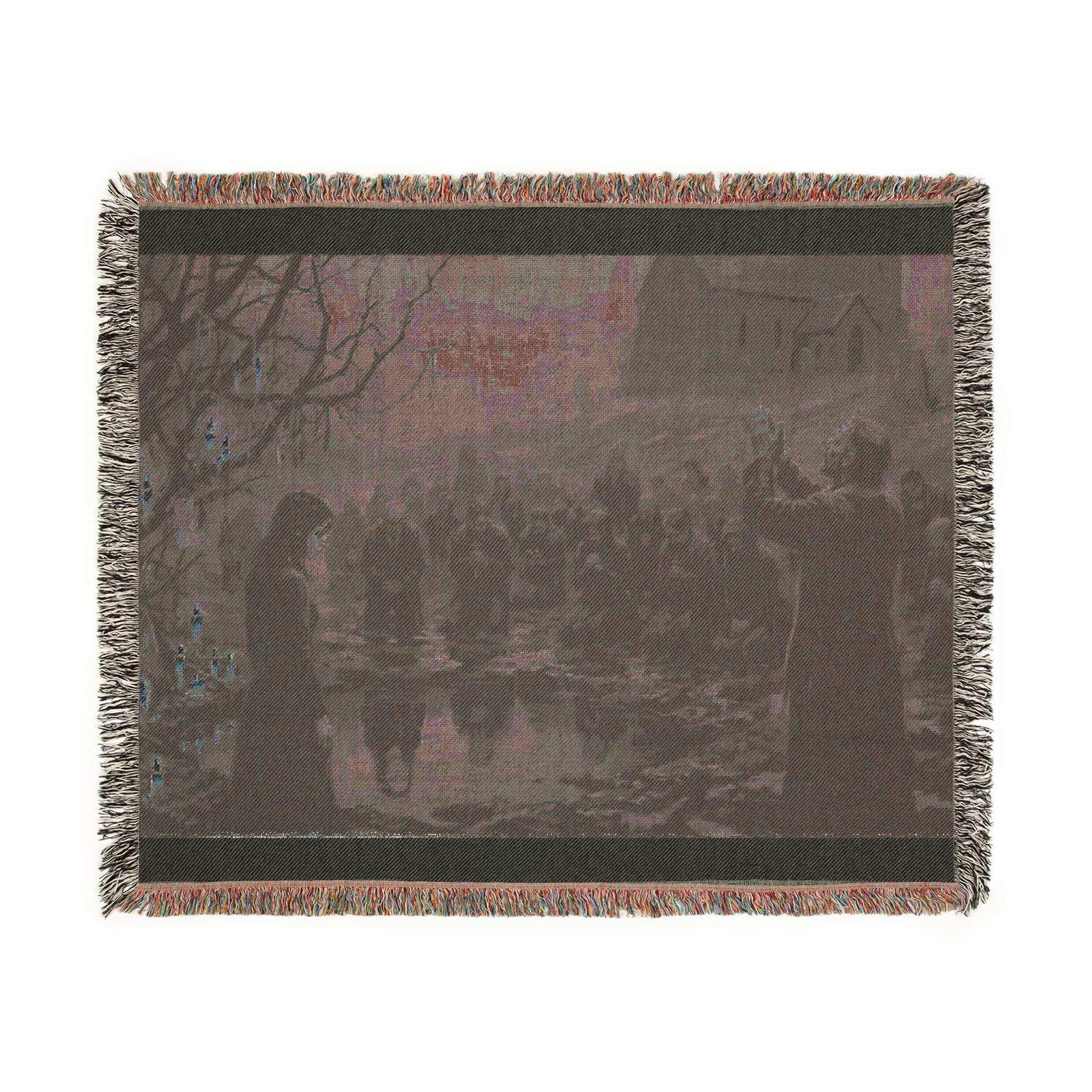 Gothic Lantern Procession Woven Blanket