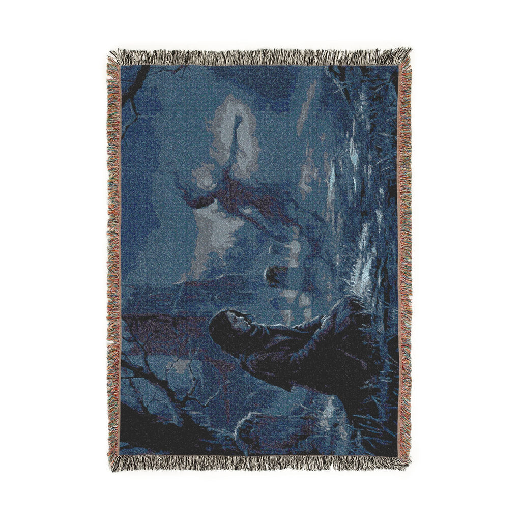 Dusk Forest Woven Blanket — Witchy Mystic Twilight Throw