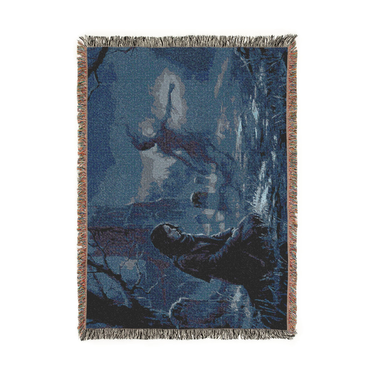 Dusk Forest Woven Blanket — Witchy Mystic Twilight Throw