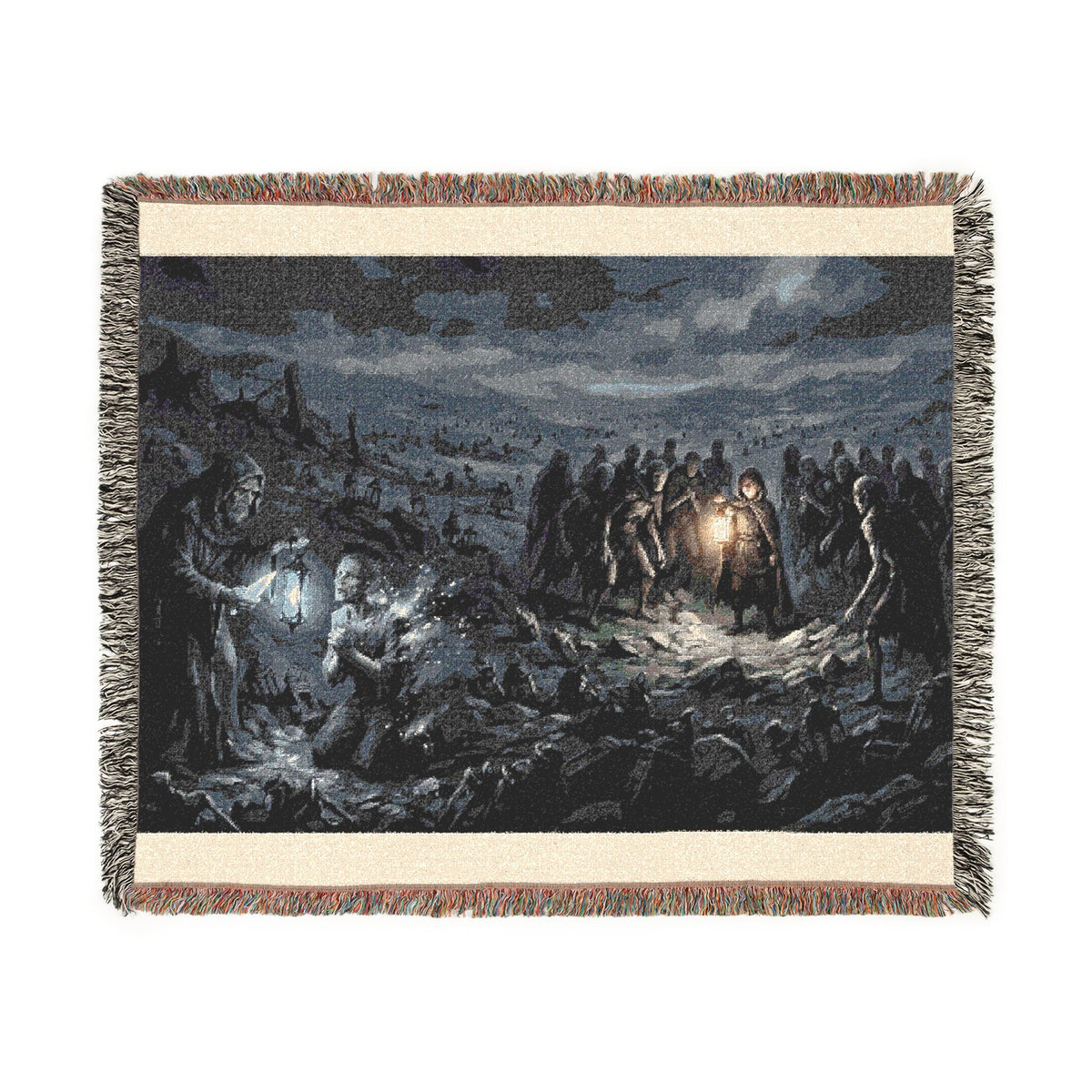 Lantern Night Woven Blanket — Gothic Forest Cozy Throw