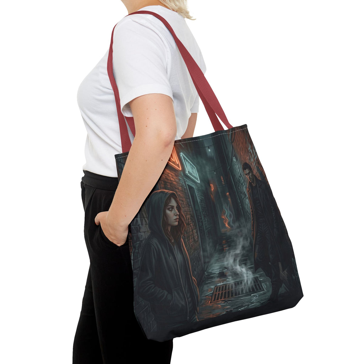 The Hunters Alley Tote Bag - Neon Noir Dark Romance Book Bag