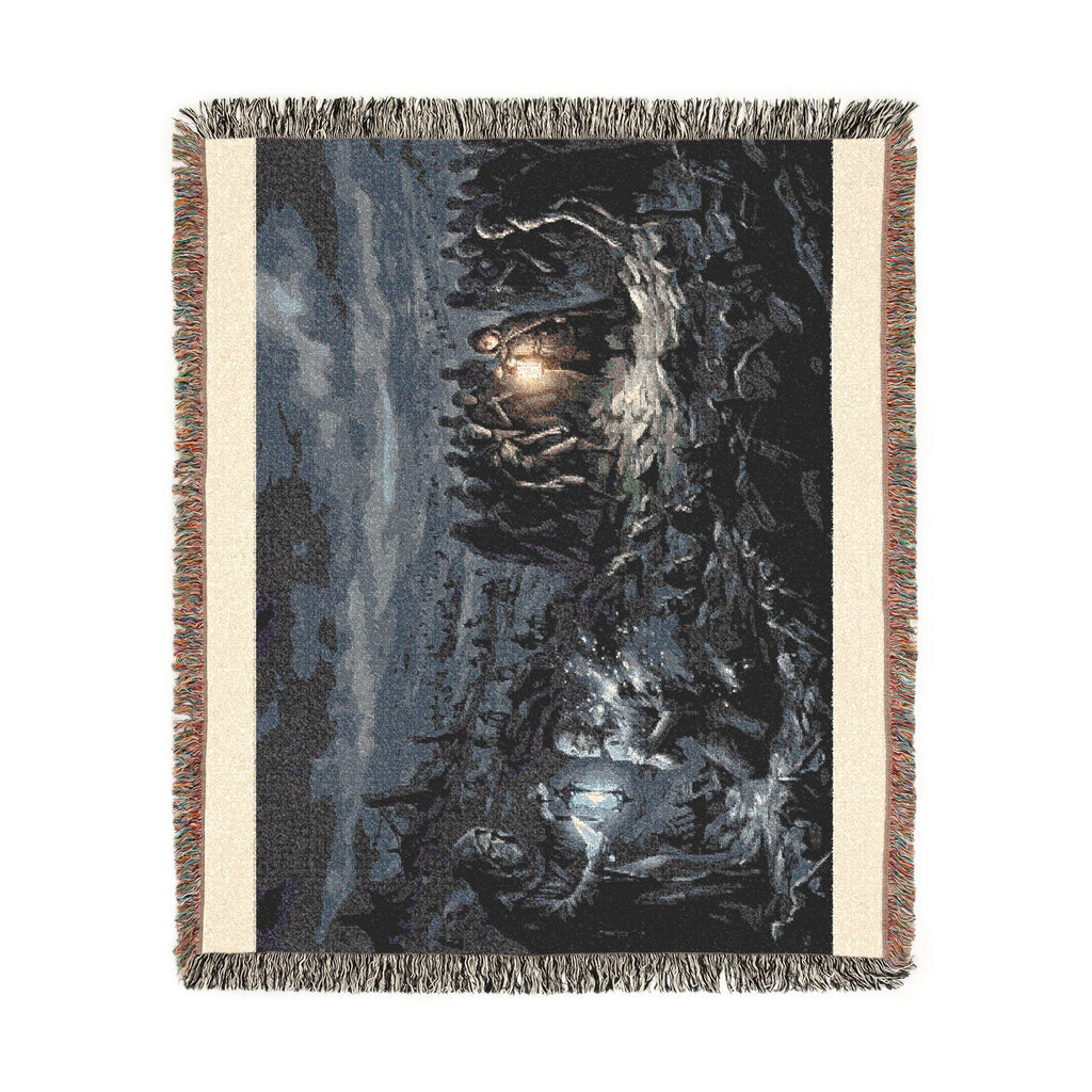 Lantern Night Woven Blanket — Gothic Forest Cozy Throw