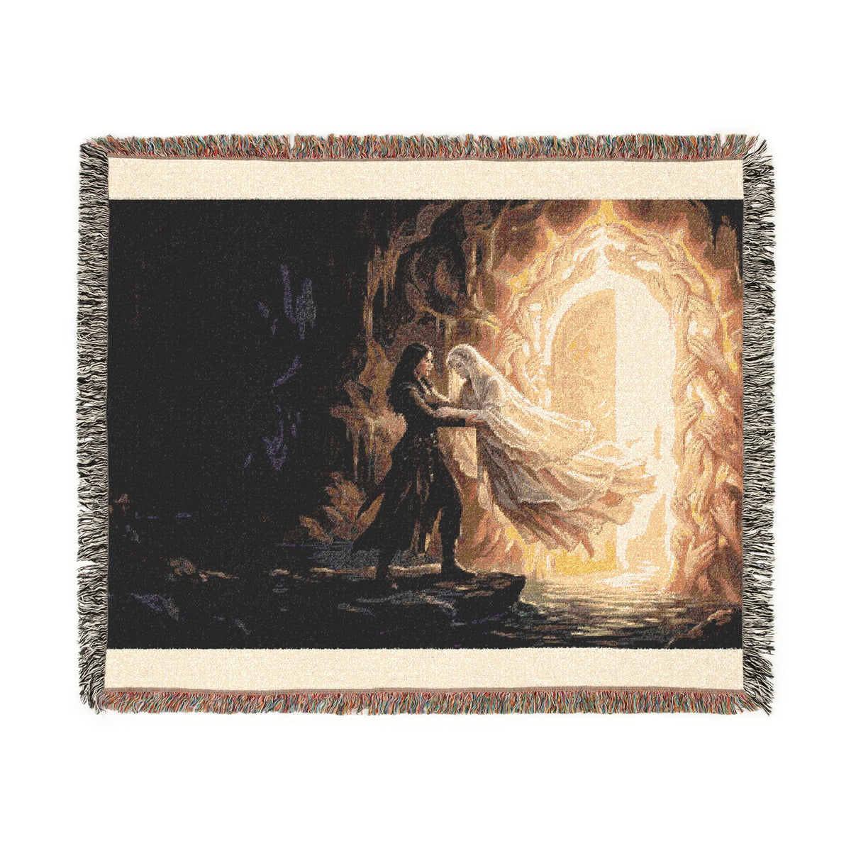 Woven Blanket - Fantasy Portal Embrace Throw (Romantic Mythic Doorway Design)