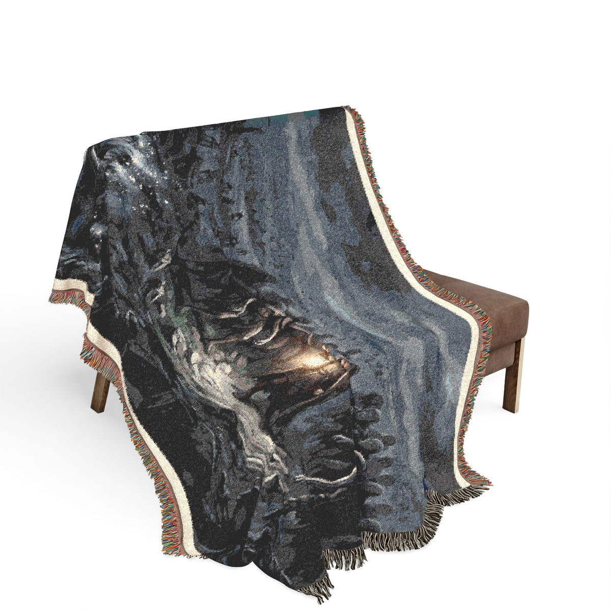 Lantern Night Woven Blanket — Gothic Forest Cozy Throw