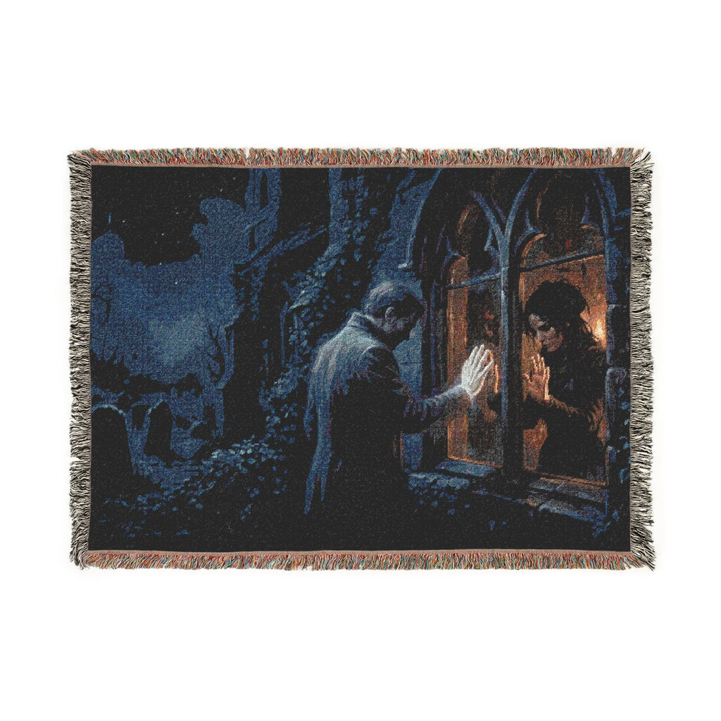 Gothic Cathedral Woven Blanket — Mystical Night Cloister Throw