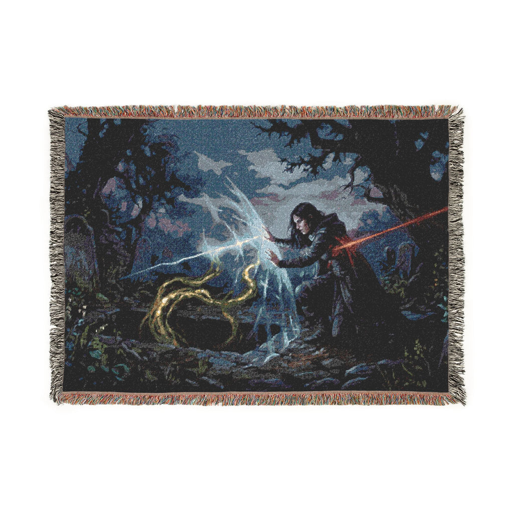 Dragon Knight Woven Blanket – Fantasy Battle Tapestry Throw