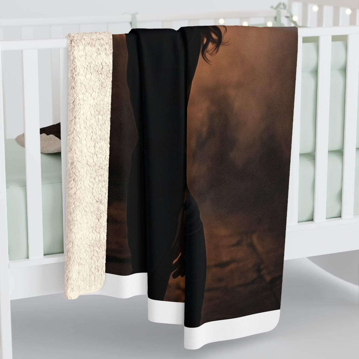 Two Shadows One Flame Sherpa Fleece Blanket - Dark Romance Couple Throw