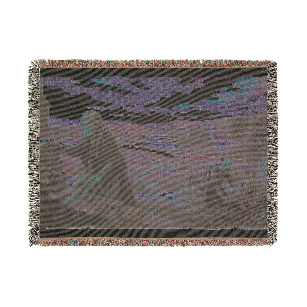 Pastoral Landscape Woven Blanket — Religious Countryside Throw