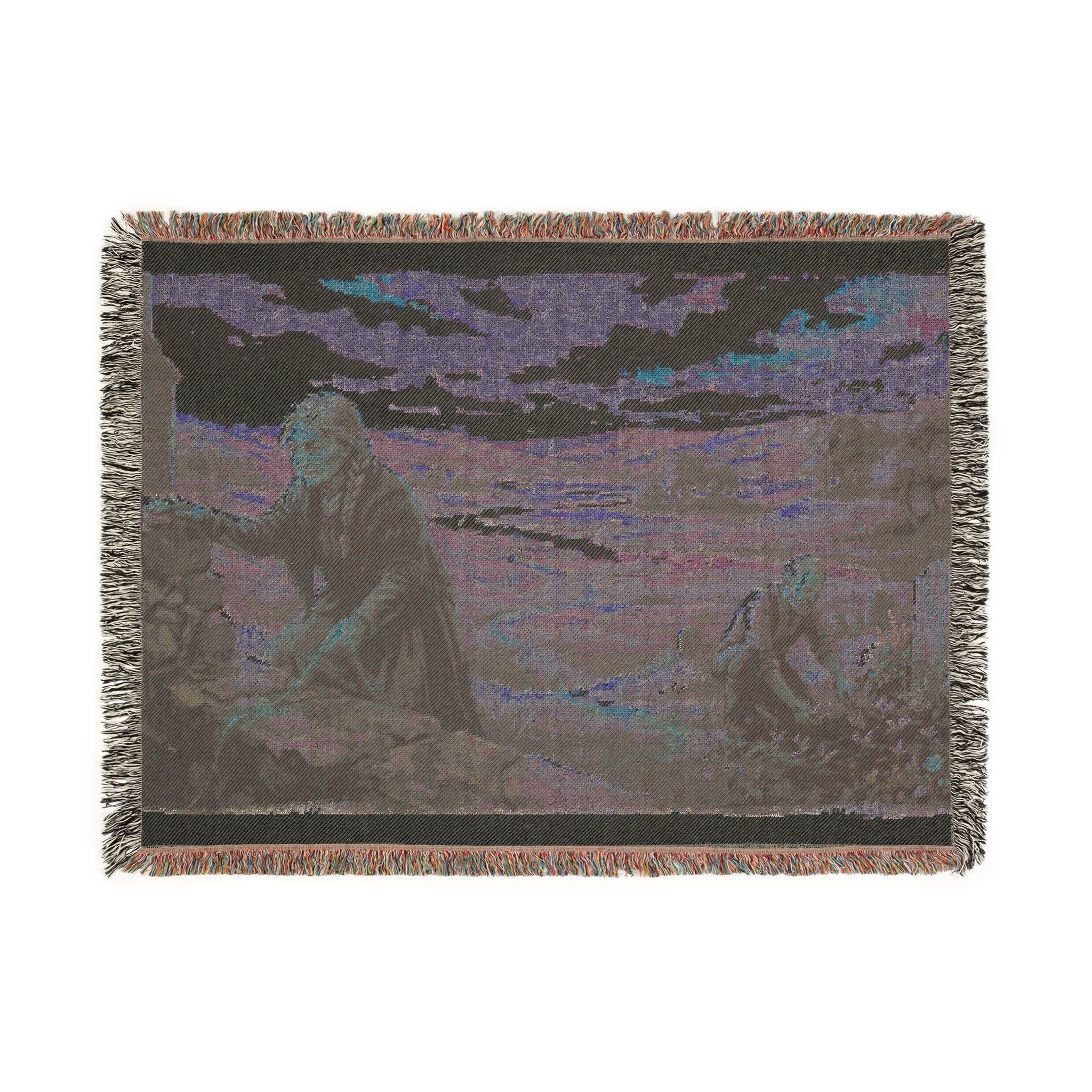 Pastoral Landscape Woven Blanket — Religious Countryside Throw