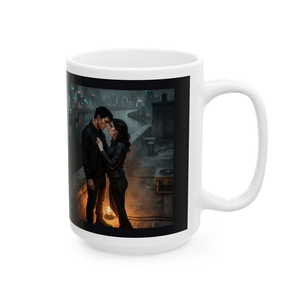 Rooftop Vow Ceramic Mug - Dark Fantasy Romance Coffee Cup