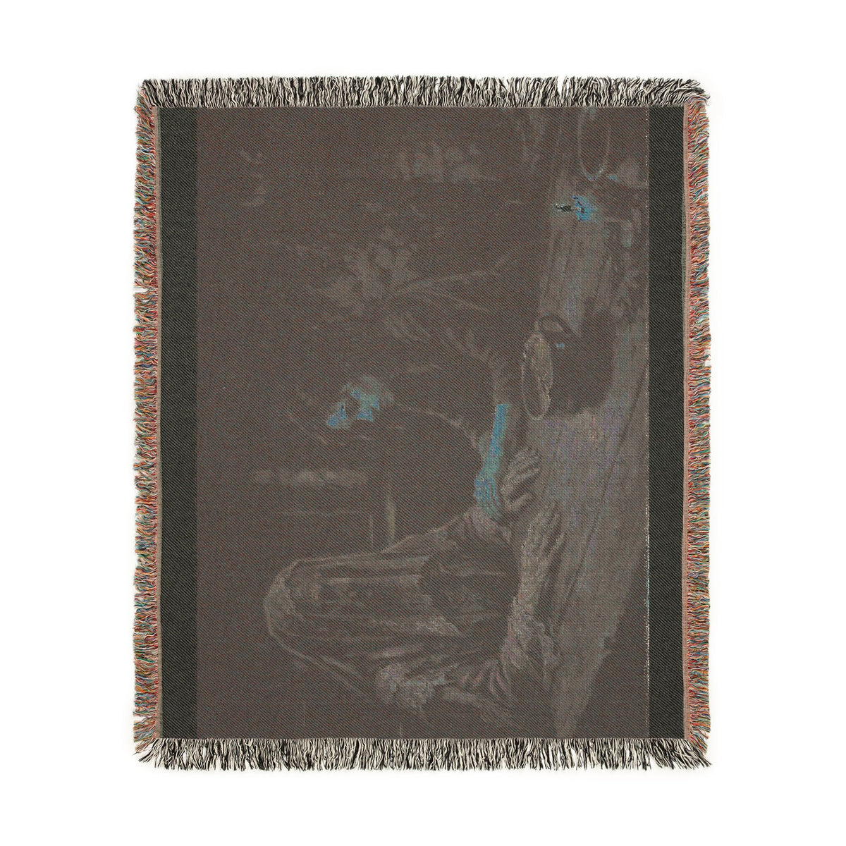 Shadowed Candlelight Woven Blanket — Witchy Occult Throw