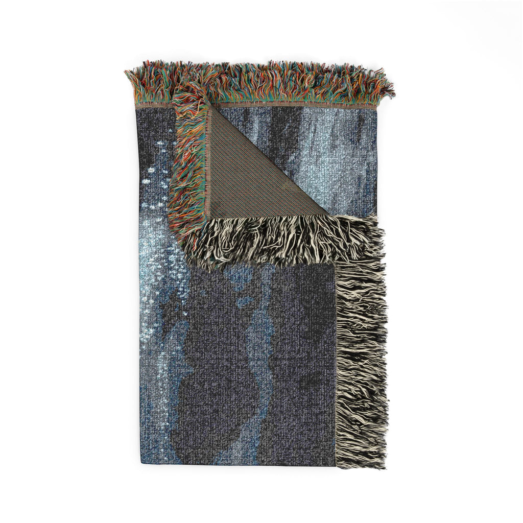 Grim Reaper Lantern Woven Blanket — Gothic Night Cemetery Throw