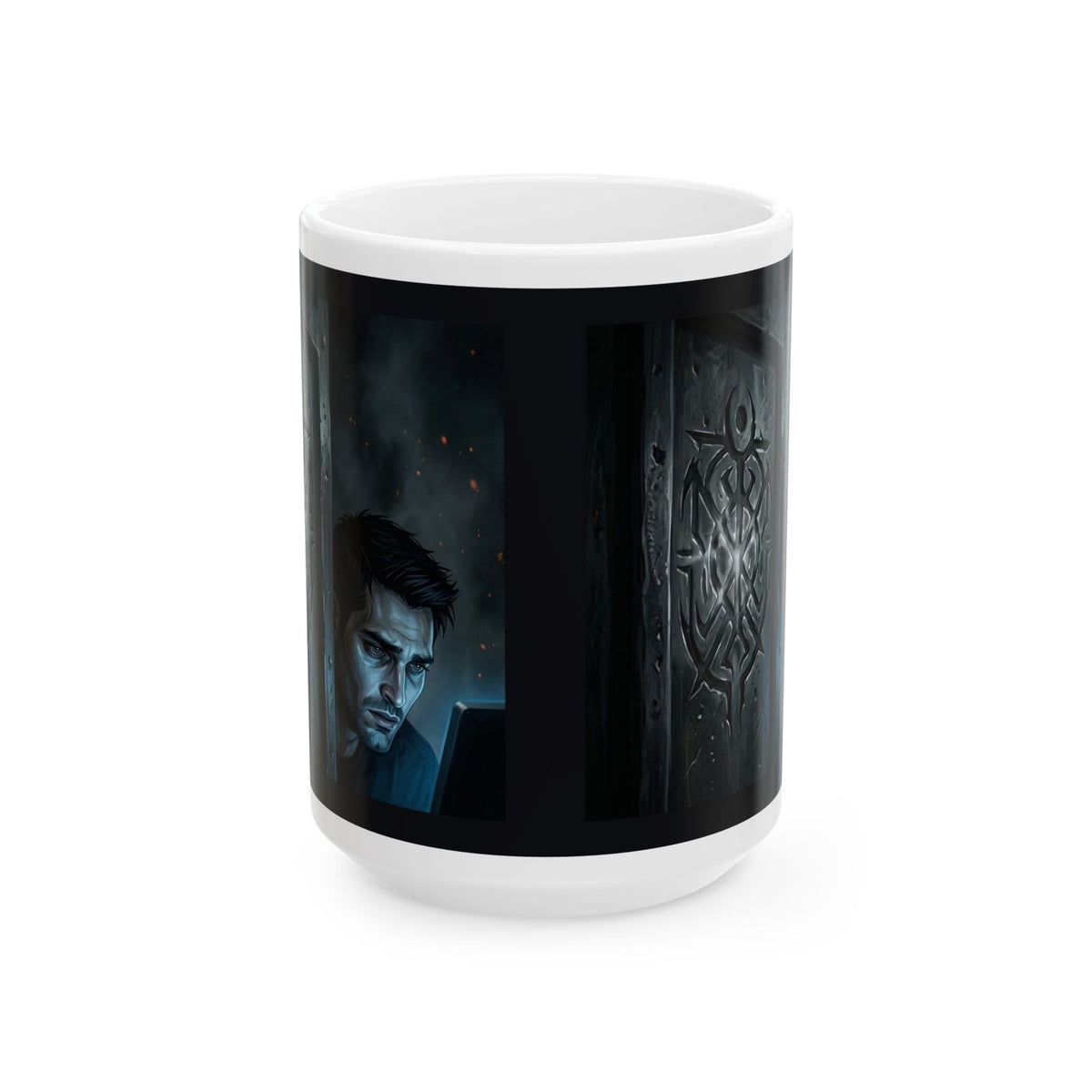 The Ward Mark Ceramic Mug - Gothic Rune Sigil Coffee Cup