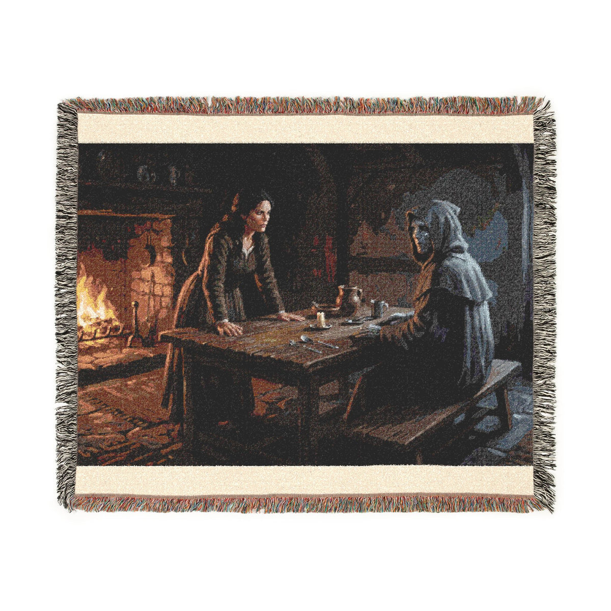 Hearthside Fantasy Woven Blanket — Renaissance Dark Cottage Throw