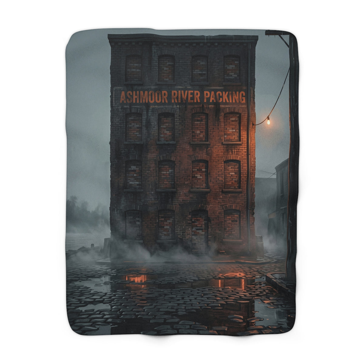 Ashmoor River Packing Sherpa Fleece Blanket - Gothic Industrial Throw