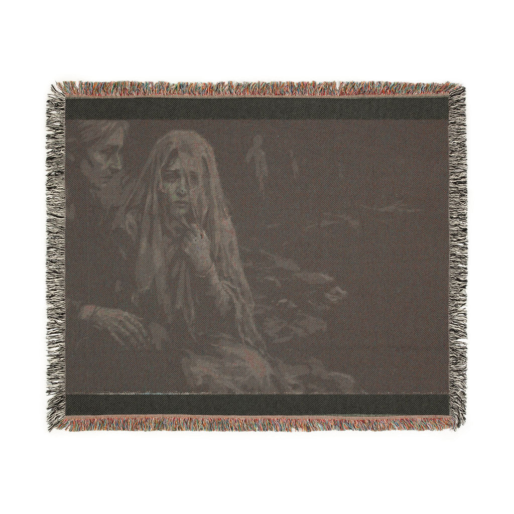 Haunting Woman Tapestry Blanket – Gothic Woven Throw for Dark Home Decor