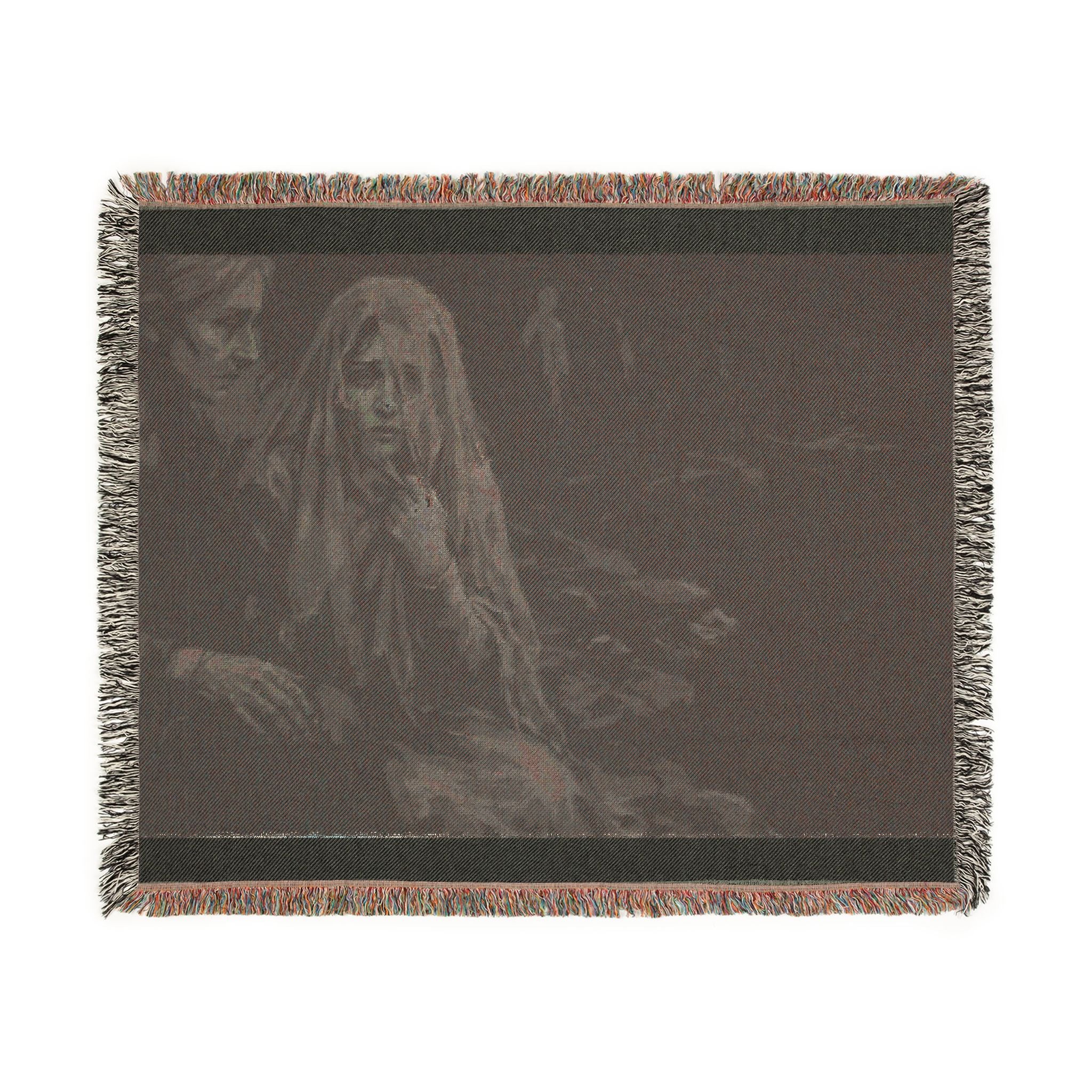 Haunting Woman Tapestry Blanket – Gothic Woven Throw for Dark Home Decor