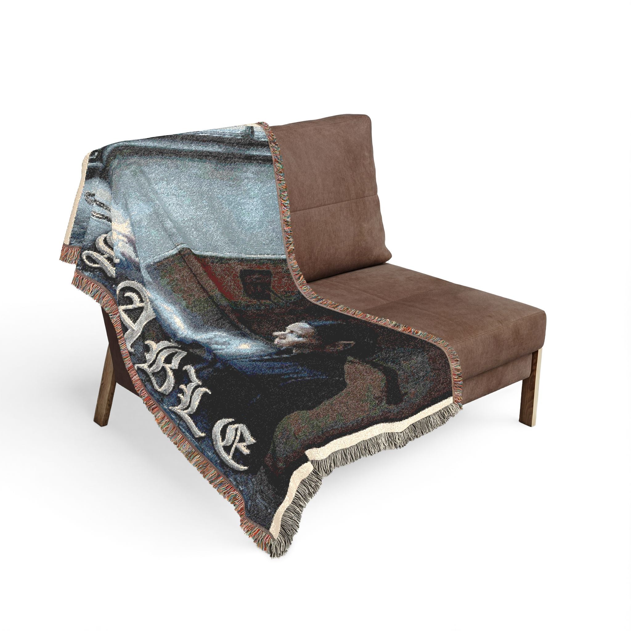 Woven Blanket — 'Sable' Vintage Girl at Window Tapestry Throw