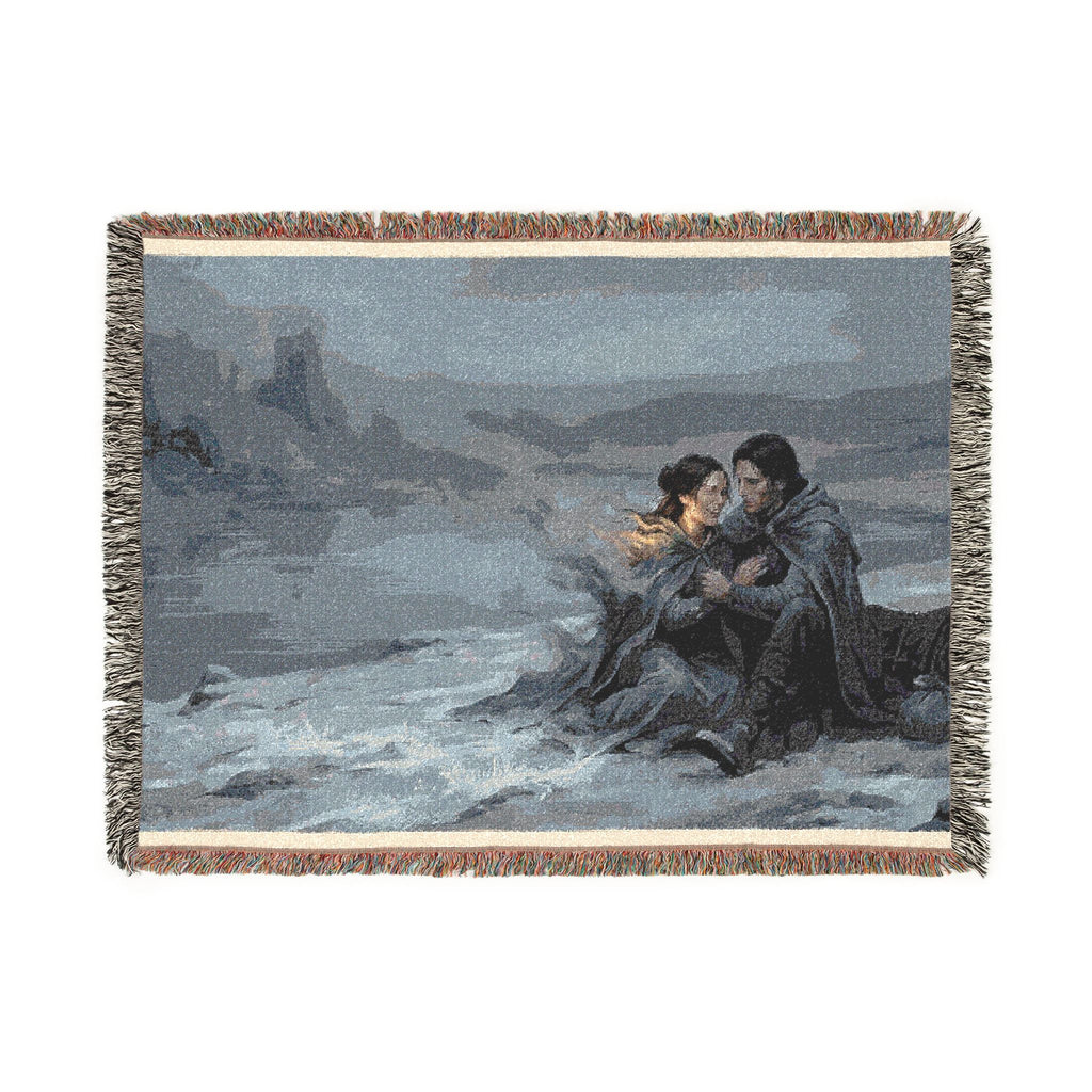 Fireside Embrace Woven Blanket — Nautical Romance Cabin Throw