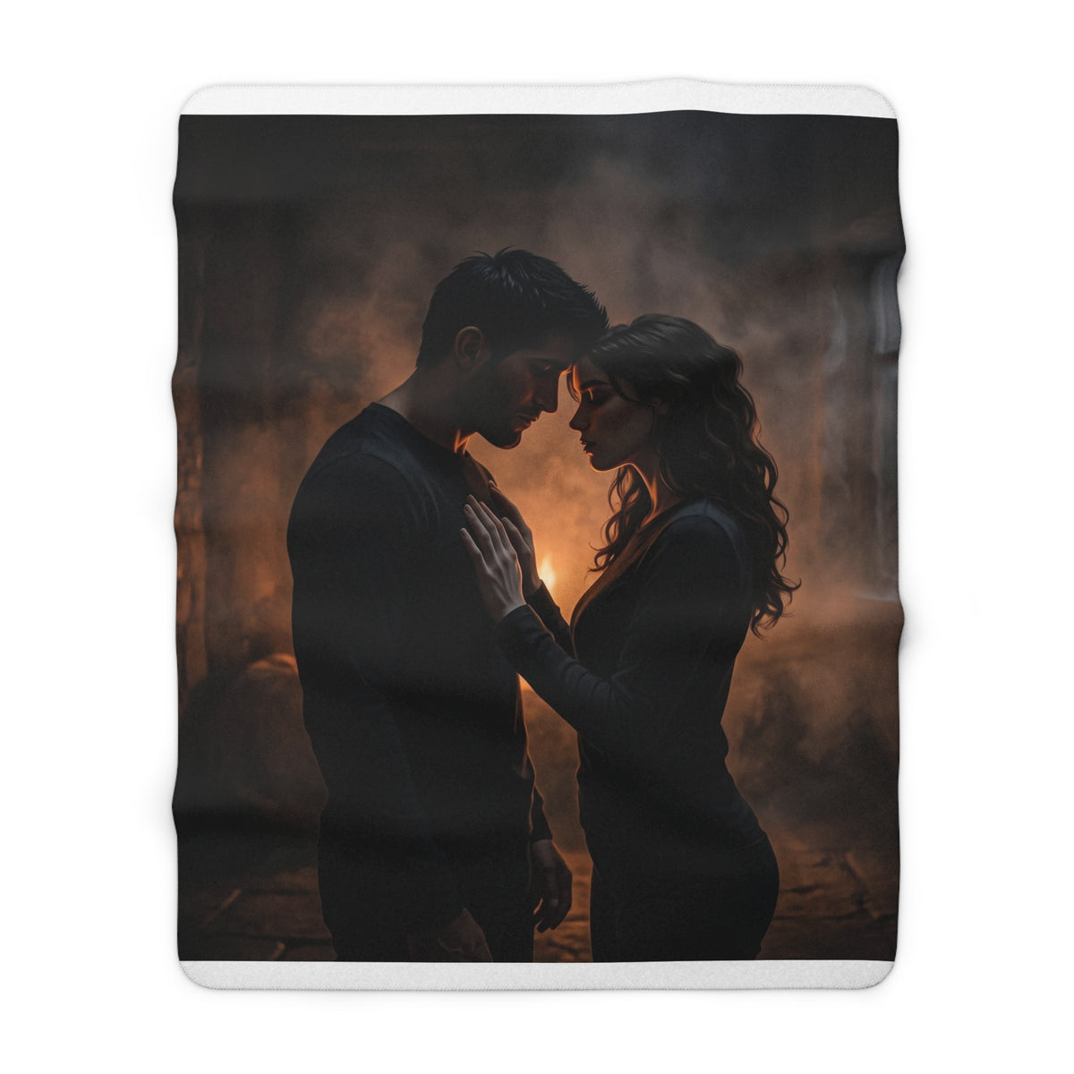 Two Shadows One Flame Sherpa Fleece Blanket - Dark Romance Couple Throw