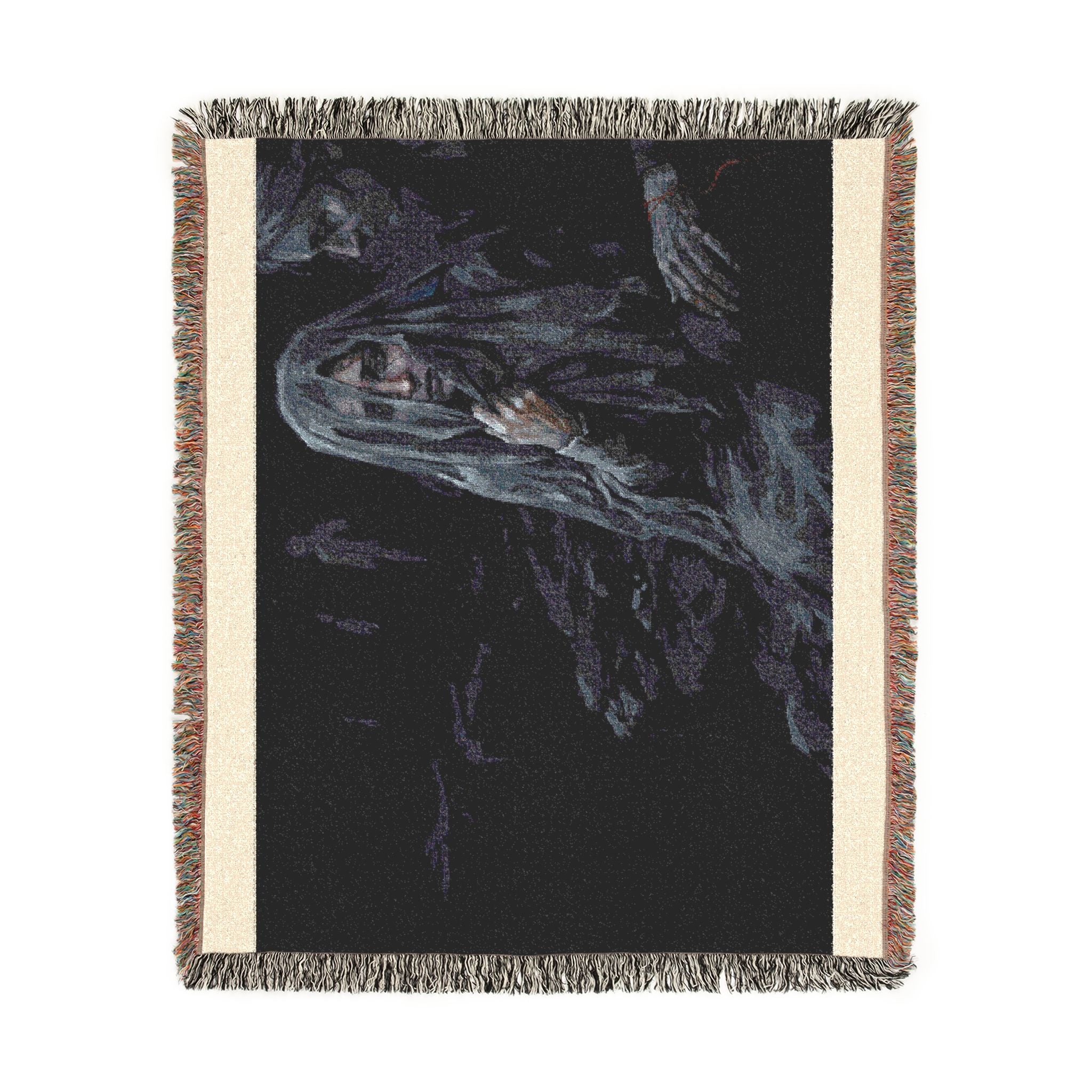 Haunting Woman Tapestry Blanket – Gothic Woven Throw for Dark Home Decor