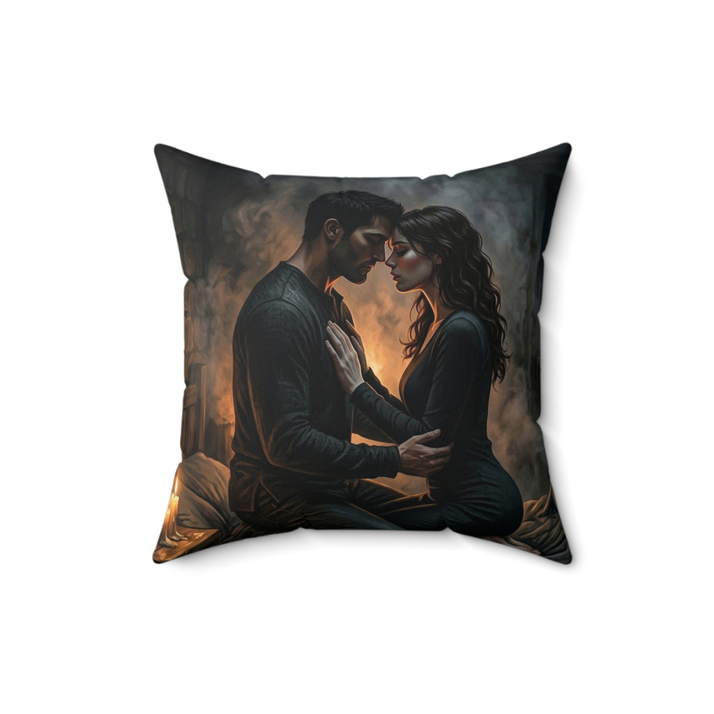 True Name Throw Pillow - Candlelit Dark Romance Accent Cushion