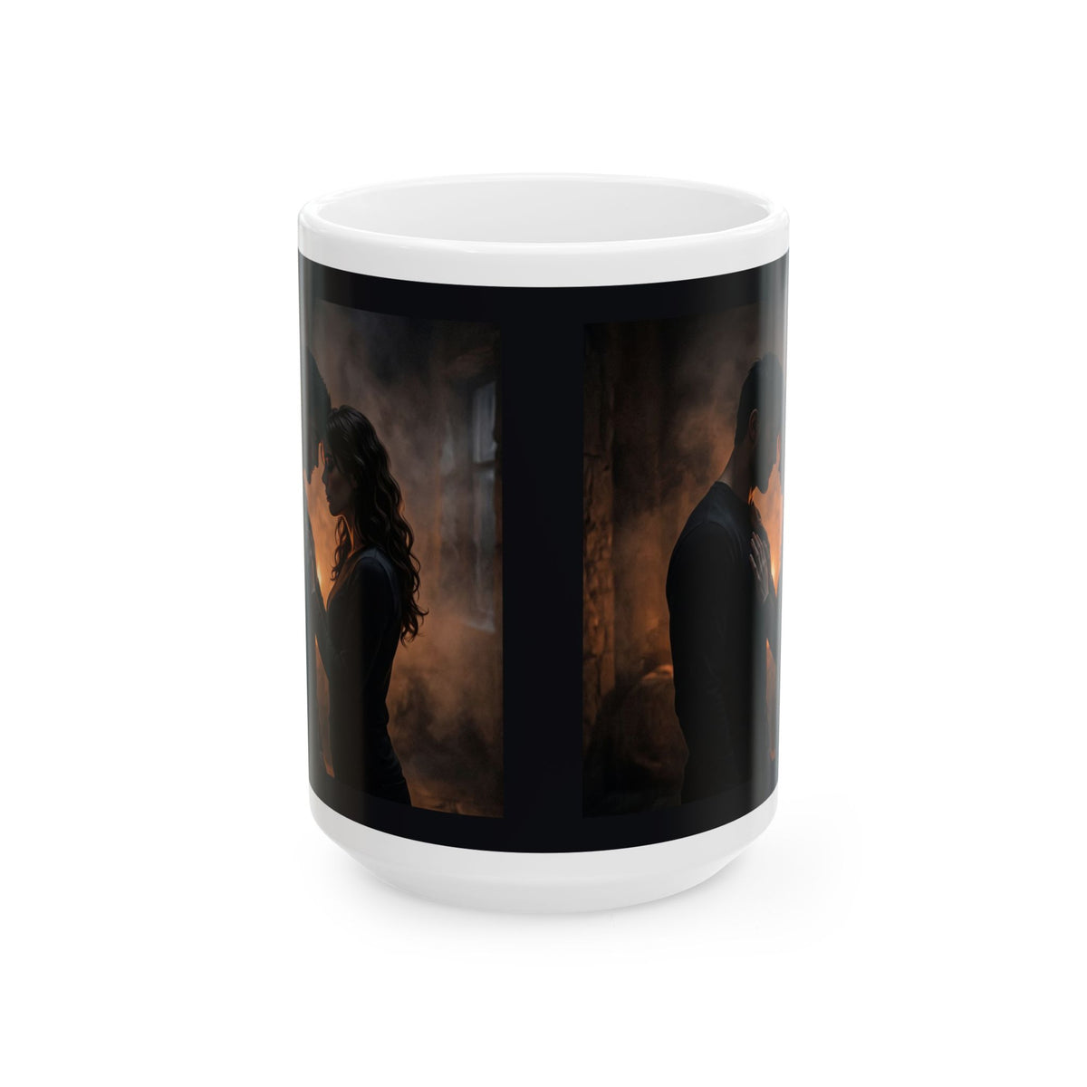 Two Shadows One Flame Ceramic Mug - Dark Romance Coffee Cup