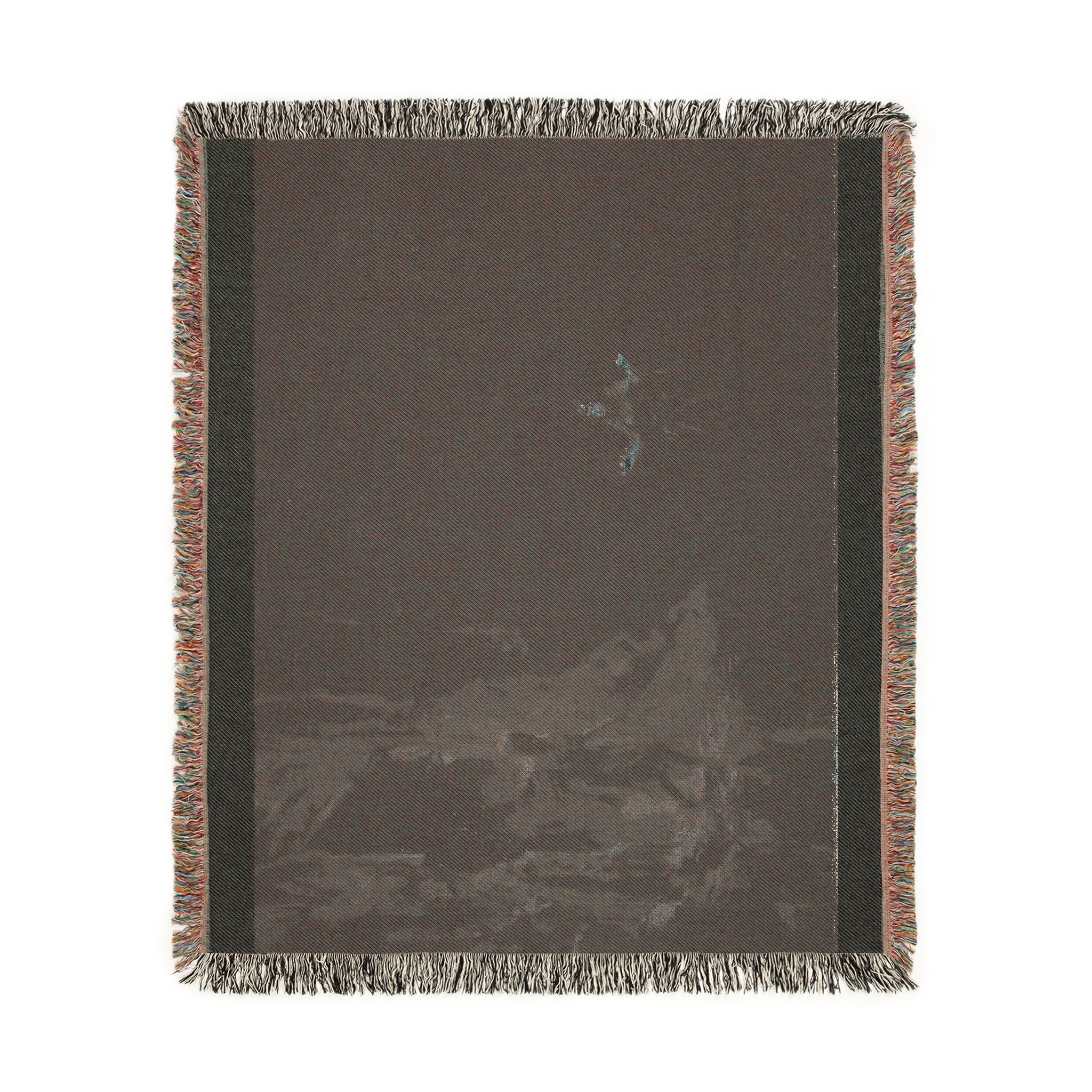 Night Forest Woven Blanket — Cozy Dark Woodland Throw with Subtle Lantern Glow