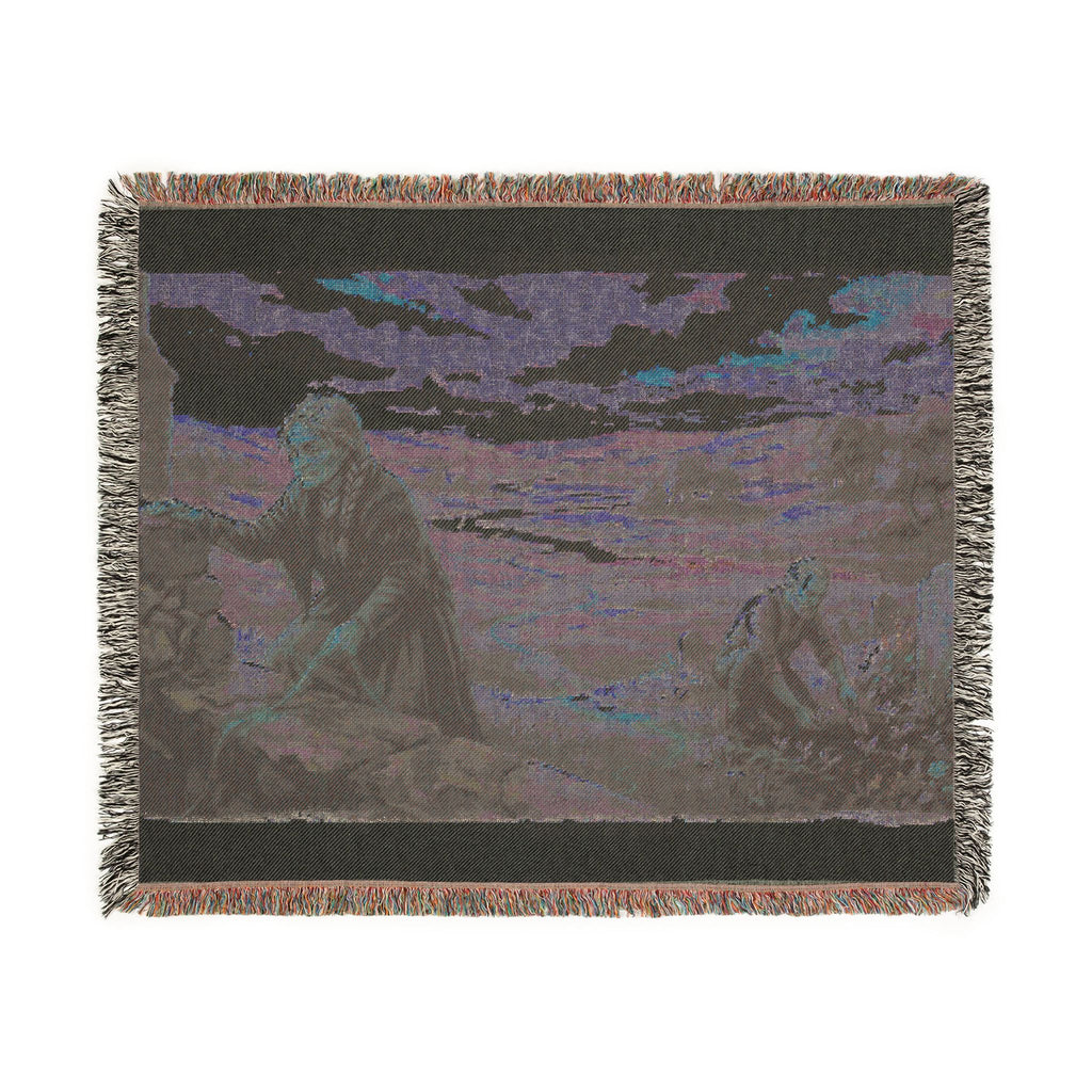 Pastoral Landscape Woven Blanket — Religious Countryside Throw